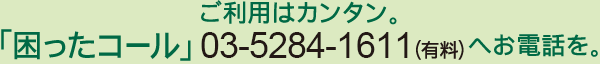 ご利用はカンタン。「困ったコール」#9990番（有料）へお電話を。