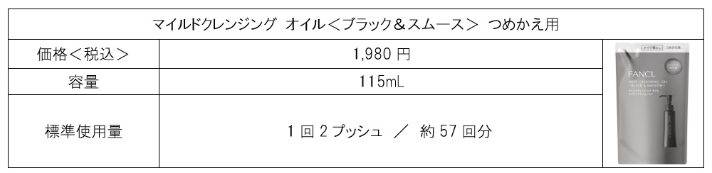 「マイルドクレンジング オイル＜ブラック＆スムース＞」 リニューアル新発売 角栓をやわらげて崩し、すっきり落とす「角栓クラッシュテクノロジー」搭載